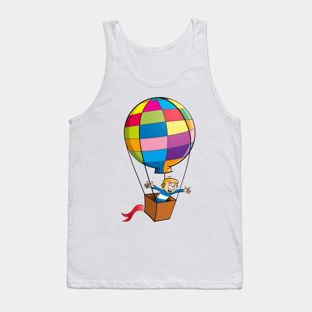 The boy in the hot air balloon. Vector Illustration Tank Top by Stefs-Red-Shop